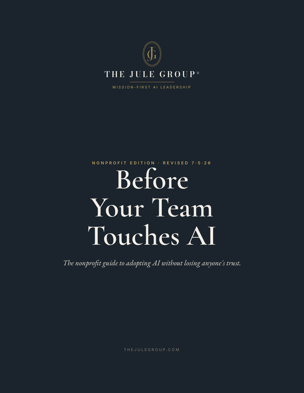 Before Your Team Touches AI nonprofit guide cover